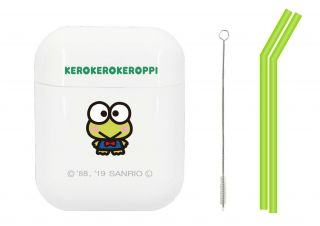 Sanrio Japan Kero Kero Keroppi Reusable Silicone Straws with Case 2