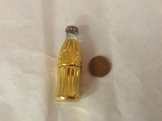 Vintage Coca Cola Gold Bottle Mini Lighter 1950s Rare Never Lit