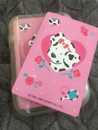 Hello Kitty Playing Cards Sanrio 1992 Spottie Dottie Dog Heart Regular Size