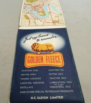 1950s ? GOLDEN FLEECE Oil Co.  ROAD MAP of QUEENSLAND AUSTRALIA 2