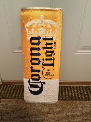 Corona Light Beer Can Die Cut Tin Sign 20 " X 8 " Store Display Mancave