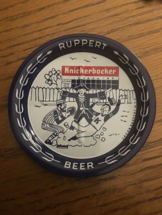 Vintage Ruppert Knickerbocker Beer Metal Tin Coaster Baseball Umpire