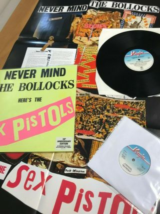 Rare Sex Pistols Never Mind The Bollocks 30th Anniversary Lp C/w Single & Poster