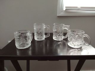Vintage Mcdonalds Batman Forever Glasses.  Complete Set Of 4 Mugs/cups - 1995