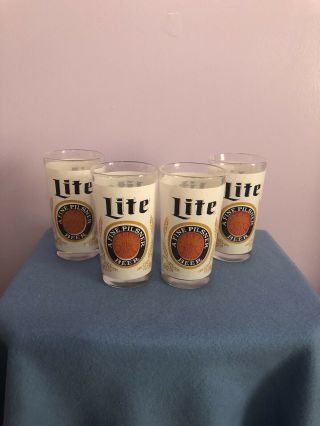4 Miller Lite Glasses