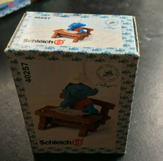 Smurfs Smurf Sleeping At Desk Figurine Toy Schleich Peyo 40257