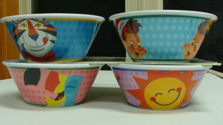 2015 Set Of 4 Kelloggs Cereal Bowls Collectible Rare Collectible Limited