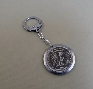 Vintage Russian Ussr Keychain Key Ring 10 Year Perpetual Calendar 1970 - 1980