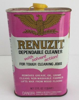 Vintage Renuzit Home Dependable Cleaner 32 Fl.  Oz.  1 Quart Can