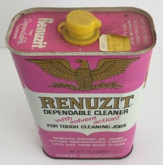 Vintage Renuzit Home Dependable Cleaner 32 Fl.  Oz.  1 Quart Can 2