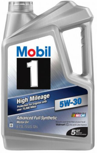 5 Qt Mobil 1 5w - 30 High Mileage Full Synthetic Motor Oil Engine Life Anti Wear