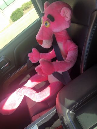 Vtg 1991 Huge Life Size Mighty Star 24k Pink Panther Plush 42 " Tall Bendable Exc