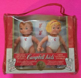 Campbell’s Soup Campbell Kids Dolls With Christmas Santa Claus Outfits (1995)