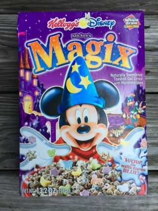 Kelloggs Disney Mickeys Magic Tricks Cereal Box 12.  7 Ounces