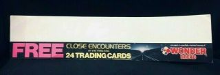 1978 Wonder Bread Close Encounters Trading Card Shelf Display Sign