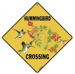 Hummingbird - B Crossing Sign,  12 " On Sides,  16 " On Diagonal,  Aluminum,  In/ourdoor