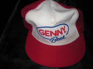 Vintage Genny Beer Red And White Trucker Hat 4342