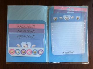 Vintage 1999 Hello Kitty Sanrio Blue Angel French Letter Set Stationery Stickers