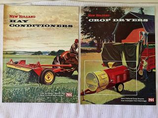 2 Vint.  Holland Hay Conditioners & Crop Dryer Farm Equipment Sales Brochures