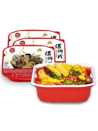 Instant Hot Pot Snail Rice Noodle Chinese Snacks 中国小吃零食 螺霸王螺蛳粉自热火锅方便微火锅268g 3盒
