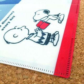 Snoopy Peanuts 3 Pocket A5 Clear Plastic Folder (Tricolor) Charlie Brown ES265B 3
