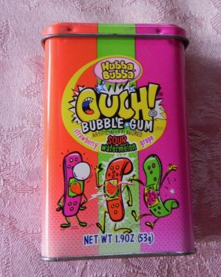 Vintage Hubba Bubba Amurol Ouch Bubble Gum Band - Aid Candy Tin Container Rare