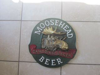 Vintage Moosehead Plastic Beer Sign Advertising Brewery Bar Display