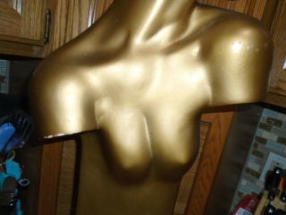 VTG.  Art Deco Store Display Mannequin Head and Half Body - GOLD 3