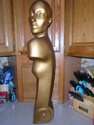 VTG.  Art Deco Store Display Mannequin Head and Half Body - GOLD 7