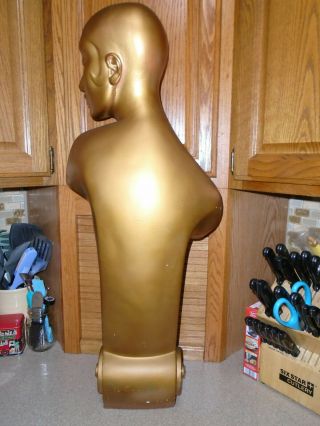 VTG.  Art Deco Store Display Mannequin Head and Half Body - GOLD 8