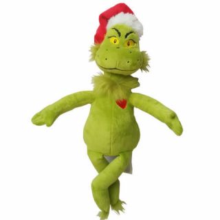15 " /39cm Dr Seuss How The Grinch Stole Christmas With Santa Hat Plush Xmas Toys