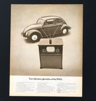 1971 Volkswagen Beetle Advertisement Vw Bug Tv Gimmicks Vintage Print Ad