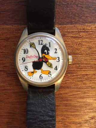 Vintage Daffy Duck Wind - Up Watch 60s Warner Brothers
