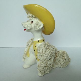 Vintage Spaghetti Poodle Dog Porcelain Figurine W Cowboy Hat Made In Japan