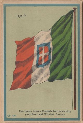 Victorian Trade Card - Lucas Paints - Cross Decorative Co - Batavia,  Ny - Flag Of Italy