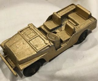 Vintage Tootsietoy Gold Jeep Diecast 4 