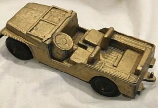 Vintage Tootsietoy Gold Jeep Diecast 4 