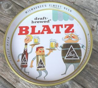 Rare Vintage Blatz Draft - Brewed Beer Tray Breweriana Advertising Man Cave