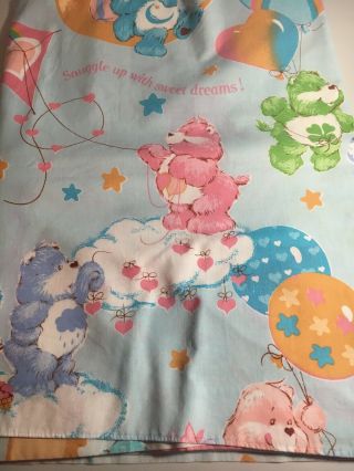 Vintage 1984 Care Bears 64x106 Flat Sheet Can Be For Material