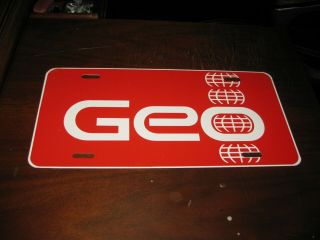 Geo License Plate.  Old Stock From Gm Dealer (tag 387)