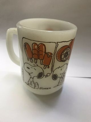 Fire King Schulz 1958 Snoopy " Dreaming Of Ice Cream " Mug