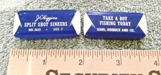 Vintage Signed Jc Higgins Split Shot Sinkers No.  3655 Size 7 Sears Roebuck & Co