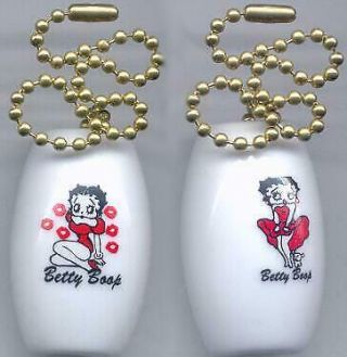 Great Set Of 2 Betty Boop Kisses Dress Up Ceiling Light / Fan Pulls