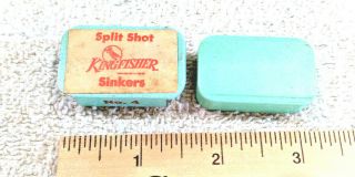 Vintage Split Shot Kingfisher Sinkers Fishing Tin,  No.  4 Lime Green Ready To Go