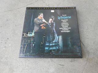 Von Karajan - Puccini - La Boheme - 2 Lp Box Set - Libretto - Audiophile - Mfsl 2 526 - Nm