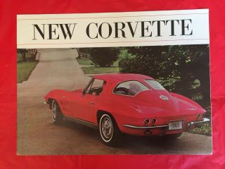 1963 Chevrolet " Corvette (red) " Car Dealer Sales Brochure