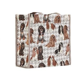 Cavalier King Charles Spaniel Dog Tapestry Shopper Bag Tote Bag Signare