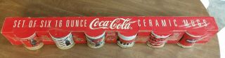 Coca - Cola Coke Ceramic Mugs Set Of 6 - 16 Ounce -,  Un - Opened And