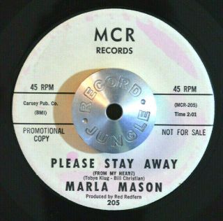 Northern Soul Popcorn 45 - Marla Mason - Please Stay Away /slipping Promo Hear