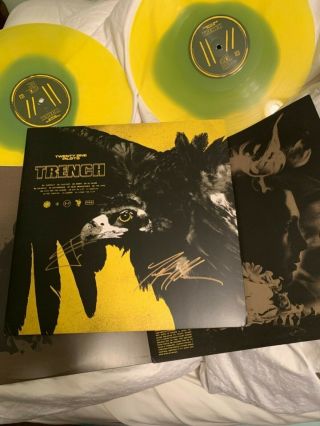 Twenty One Pilots Signed Neon Yellow Vinyl Varient 2x Lp Trench Record Set